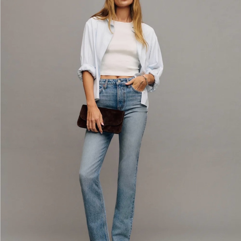 Reformation Blue Straight Leg Jeans